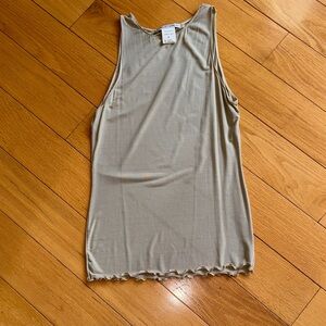 Sarah Pacini Sleeveless Ribbed Tank in Light Taupe